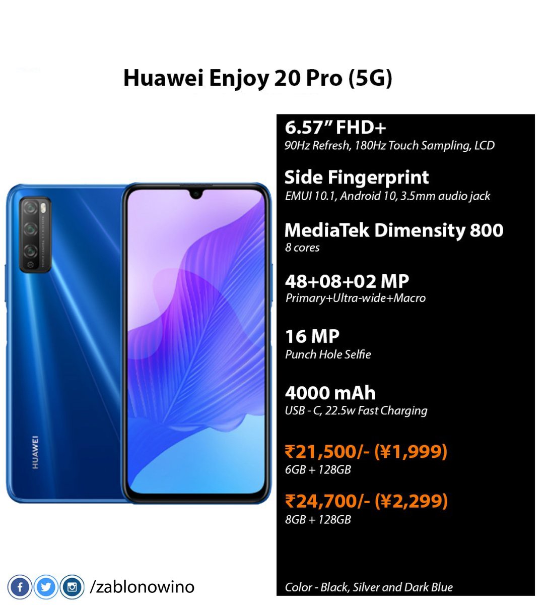 ZablonOwino's tweet photo. #huaweienjoy20pro announced https://t.co/nXpCg8JNuD