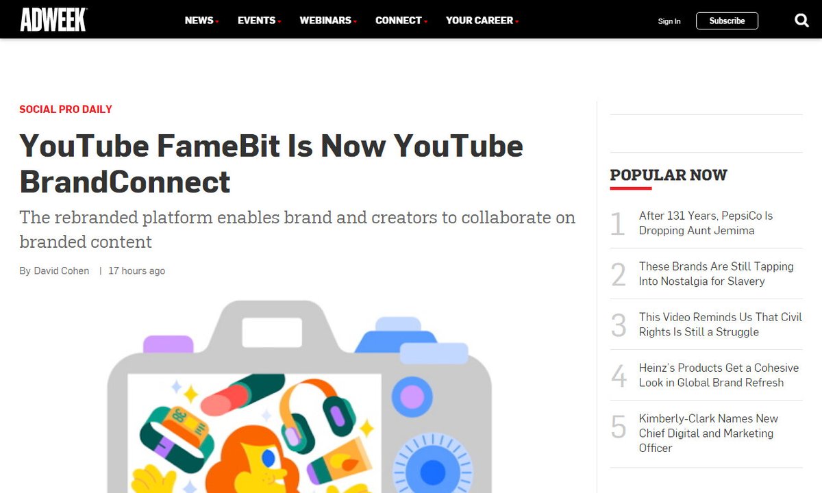 videocide's tweet image. YouTube FameBit Is Now YouTube BrandConnect
#creators #famebit #green #youtubefamebit #brands #videomarketing
via adweek.com
☛ amp.gs/2kLA