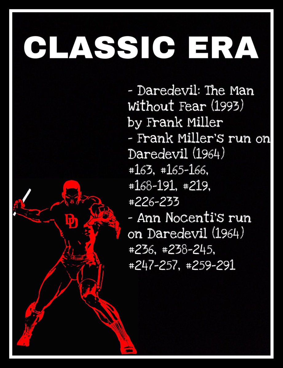 consumecomics's tweet photo. Here’s my Daredevil Reading Guide! I broke it down into different eras of the character over the past 40 years to try and make it more easily accessible. https://t.co/brctHAPdOm