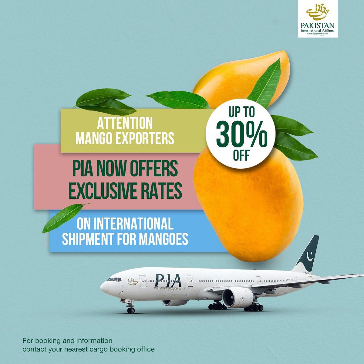 GOOD NEWS!!

During the COVID crisis we are offering exclusive rates to mango exporters on international shipments so the world can keep on enjoying the best Pakistani mangoes. 

Contact the nearest cargo booking office and book now!

#PIA #PIACares