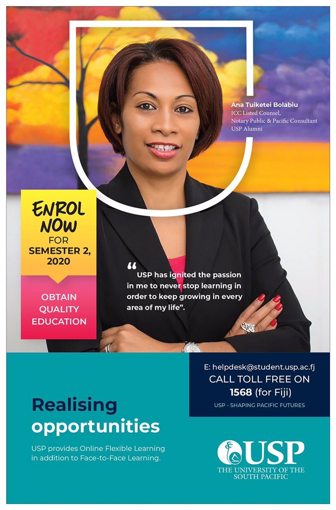 Pursue your dream of studying law at <a href="/USPLaw/">USP School of Law</a>! 

Enrolments for Semester 2 are open! 

#usplaw #usp #PacificLaw #PacificLawyers