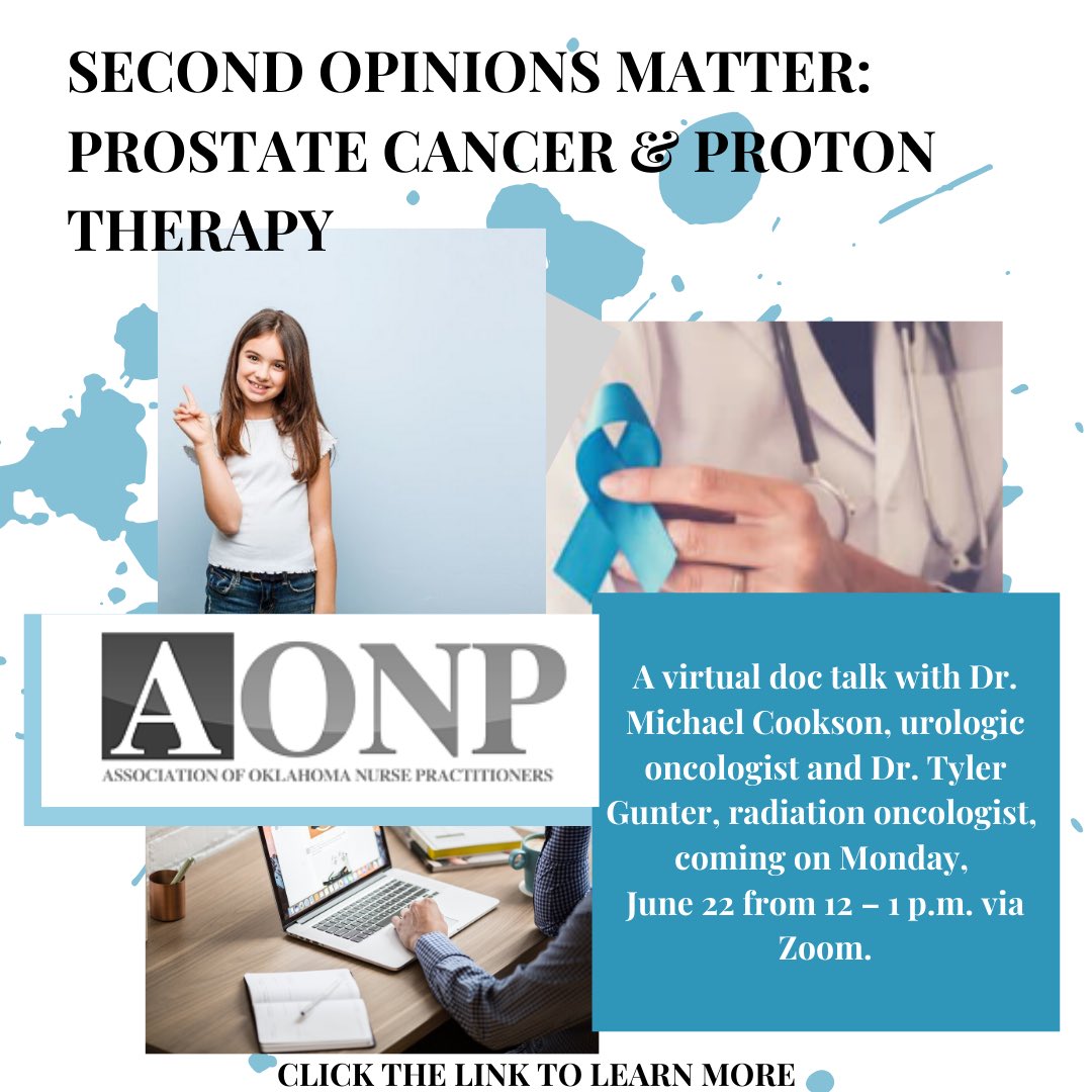 💙To register, please email healthmatters@oumedicine.com with the subject line “We Believe Second Opinions Matter: Prostate Cancer &amp; Proton Therapy RSVP” and a Zoom link will be sent on the morning of June 22.