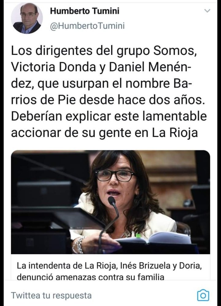 pprovitilo's tweet photo. Enojo de Tumini? Por qué? Porque su partido tiene un acuerdo político con la intendenta de La Rioja que es macrista.  Hace rato que Tumini derrapó. Penosa vejez. https://t.co/vNmyIjBk3s