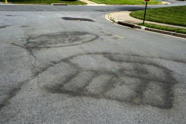 I want to note here - It doesn't matter if the majority of the community supports  #Blacklivesmatter  . To this child and family, it only matters that their chalk art was power-washed away. Bcz racism.Here's the street, after the chalk was cleaned off