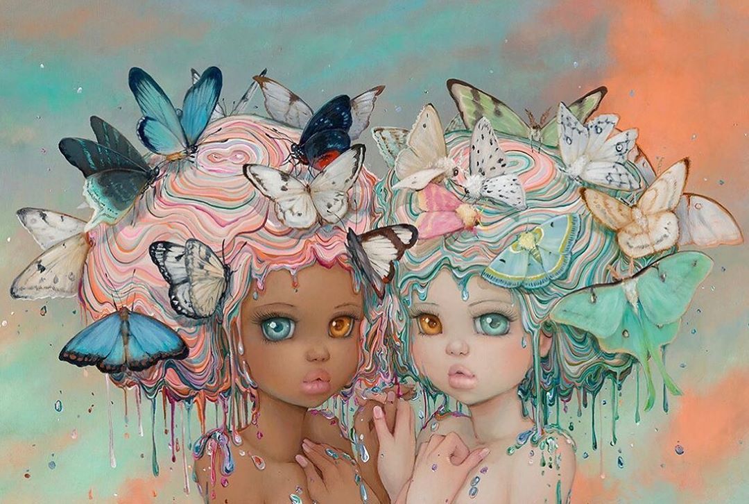 BeautifulBzarre's tweet photo. Fascinating. Magical. Beautiful. "Harmonie" by @camderricoart.
#beautifulbizarre #popsurrealism #camilladerrico #painting #surrealism #newcontemporaryart #raindbow #butterflies https://t.co/2itmD6JjVB