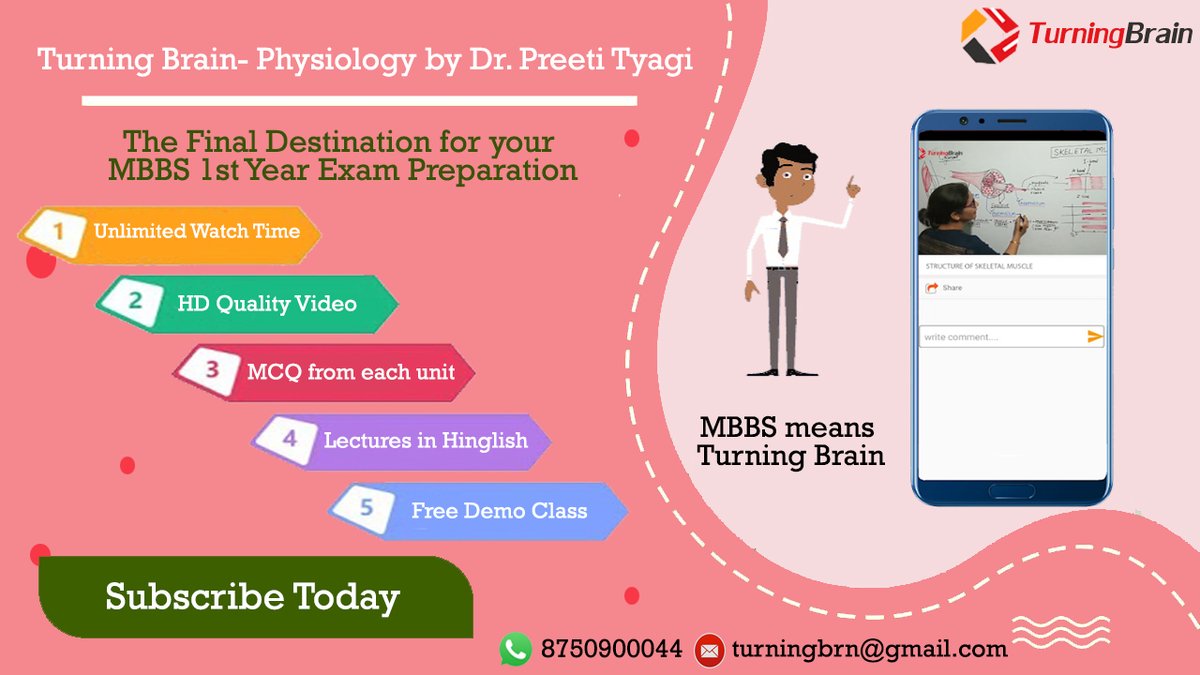 TurningBrains's tweet photo. It's time to join Turning Brain #medical lectures.
Prepare for MBBS 1st year Prof.exam by Dr. Preeti Tyagi.
To know more about Turning Brain Download App Now
π Share this App among your friends
π’ Here's the App link:
https://t.co/7J0KZuk2oe
#Physiology #TurningBrain #MBBS #exam https://t.co/bSFwUwVjpF