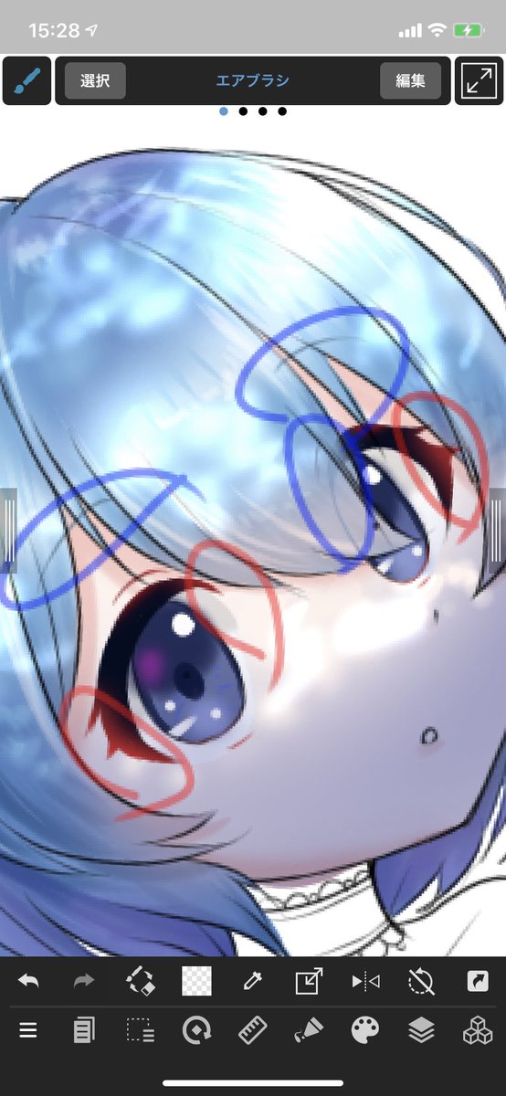 補足 その後 線画を色トレスします 赤丸を肌に近い濃ゆい赤などで 透明度保 ゆめうのイラスト 補足 その後 線画を色トレスします 赤丸を肌に近い濃ゆい赤などで 透明度保 ゆめうのイラスト