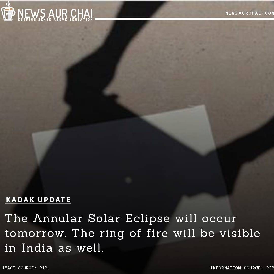 NewsAurChai's tweet photo. Bhuj will be the first town in India to see the beginning of the eclipse 9:58 a.m.  The eclipse ends 4 hours later at Dibrugarh, Assam at 2:29 p.m.
--
#NACKadakUpdate #NewsAurChai #News2020 #SolarEclispse2020 #SolarEclipse #NAC #News #Indian #NewsUpdates #BreakingNews #Eclipse https://t.co/PU9IqU0DLC