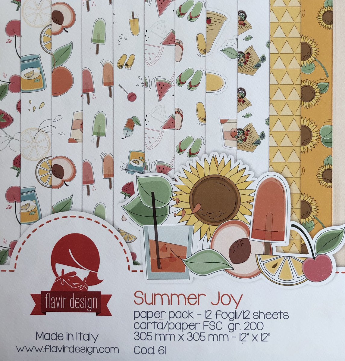 MosconeDaniela's tweet photo. A new paper pack for the summer, printed on rough paper gr.  200 🌻🍋🍒🌞#scrapbooking #summer #handmade #papercordenons #cordenons https://t.co/HeTtwkHBG0