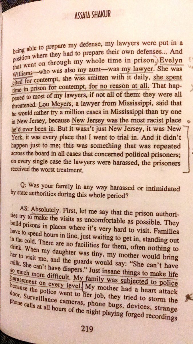 Assata Shakur on fascist NJ/NY courts & how the state/govt harassed, jailed & even murdered attorneys for defending her.Lawyer Stanley Cohen, was found dead in his apt. but “there never was a report of how he was killed.”NYPD stole her legal records from his apt. as “evidence”