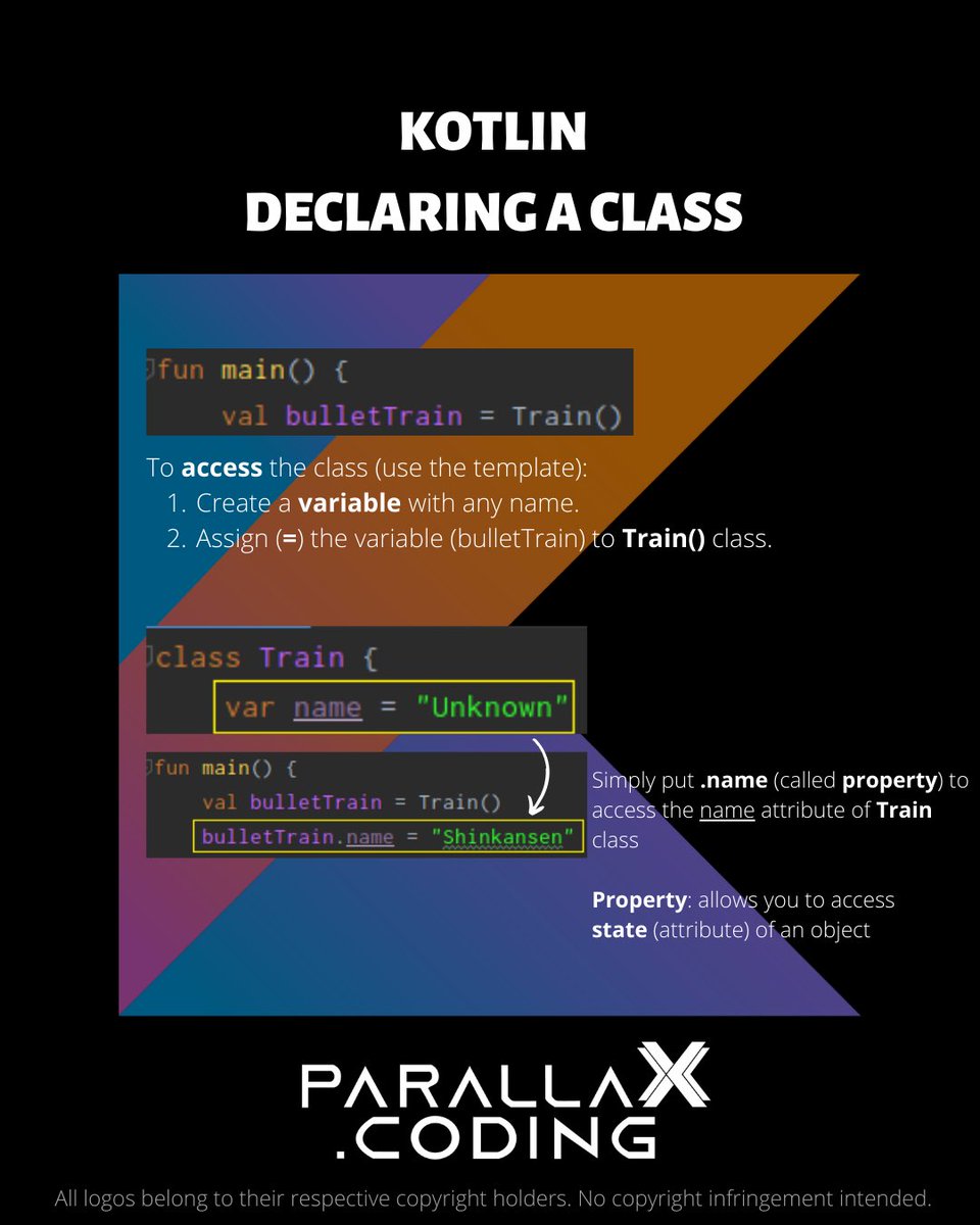 parallaXcoding's tweet image. Kotlin: Learn how to Create A Class | 𝙃𝙖𝙣𝙙𝙢𝙖𝙙𝙚 𝙛𝙤𝙧 𝙮𝙤𝙪 𝙗𝙮 𝙥𝙖𝙧𝙖𝙡𝙡𝙖𝙓.𝙘𝙤𝙙𝙞𝙣𝙜 #app #mobile #coding #android #ios #dev #developer #programming #programmer #code #computer #kotlin #java #100DaysOfCode #software #softwaredeveloper #google