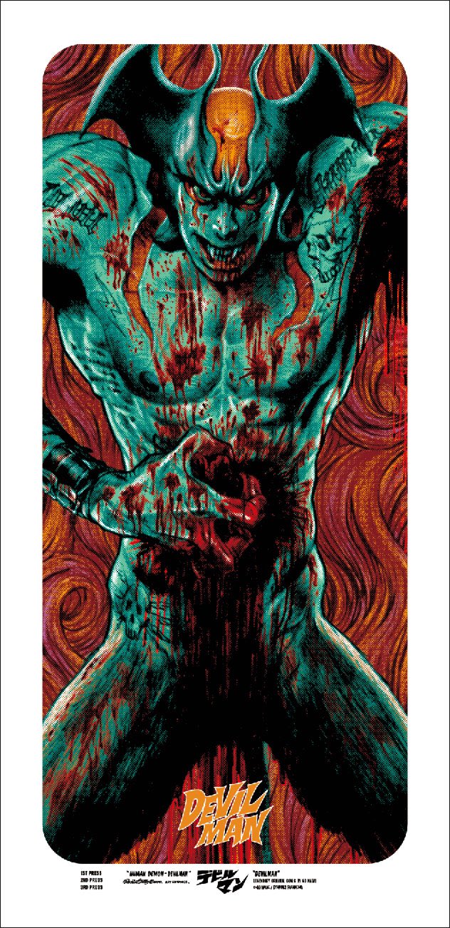 ロッキンジェリービーン　デビルマン　ポスター　1st press版　グリーン ロッキンジェリービーン デビルマン ポスター 1st press版 グリーン