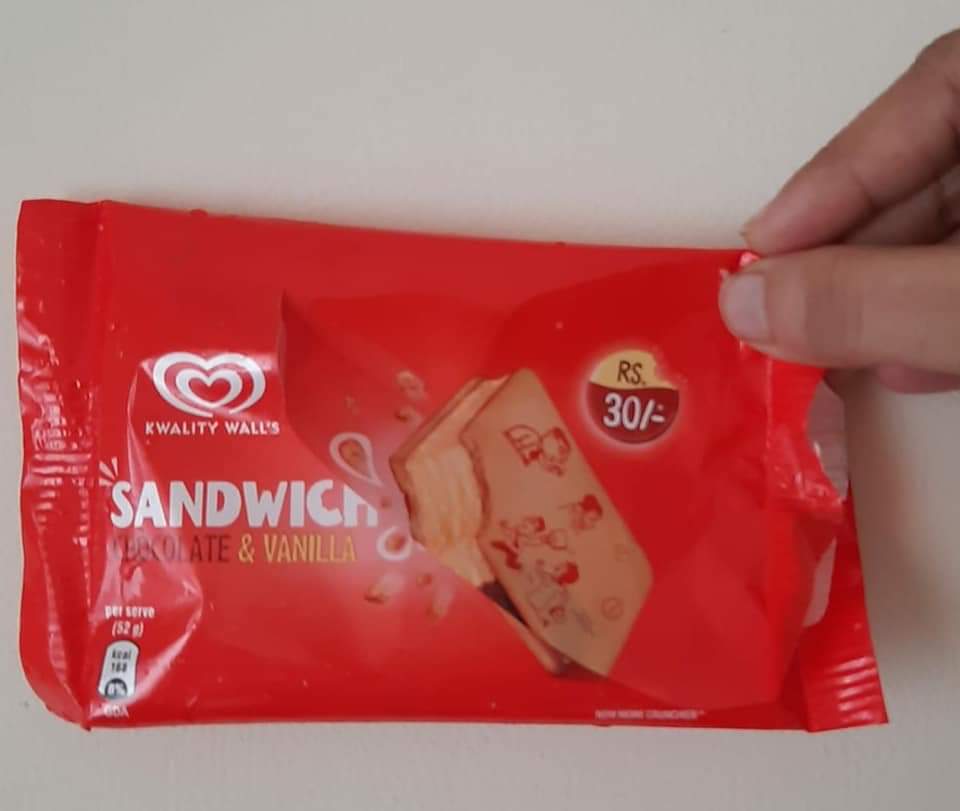 Cartoon on an ice cream; Guy fancies girl. She turns out to be a guy. He is appalled. Been saying this since #Dostana, it's not the comedy that's problematic, it's the message of disgust &amp; disrespect. Shame on #KwalityWalls for feeding #homophobia to kids. #KwalityWallsHomophobia