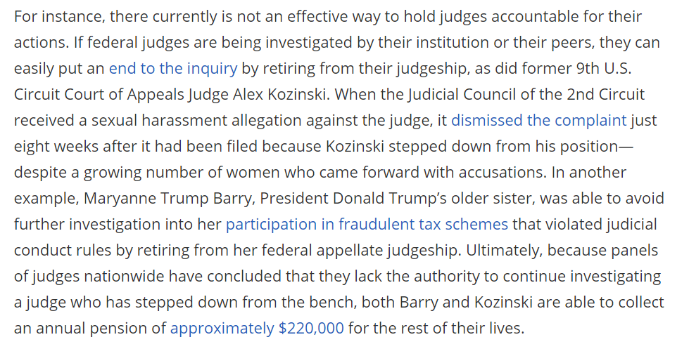 PROBLEM COURT Lack of Judicial Accountability for "Black Robe Syndrome"  Independent Review Board with authority to impose discipline; publication of disciplined judges' actions and consequences.See https://www.nola.com/news/courts/article_278f83de-25c6-11ea-a8c1-ff3562324659.html