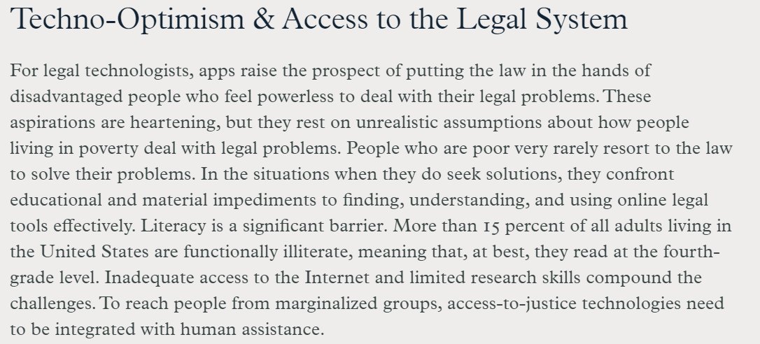 PROBLEM COURT Lack of Access to Justice Improve remote access; support pro bono counsel; devise non-judicial means to achieving justice. See https://www.amacad.org/daedalus/access-to-justice and see  https://www.americanbar.org/groups/legal_aid_indigent_defendants/resource_center_for_access_to_justice/