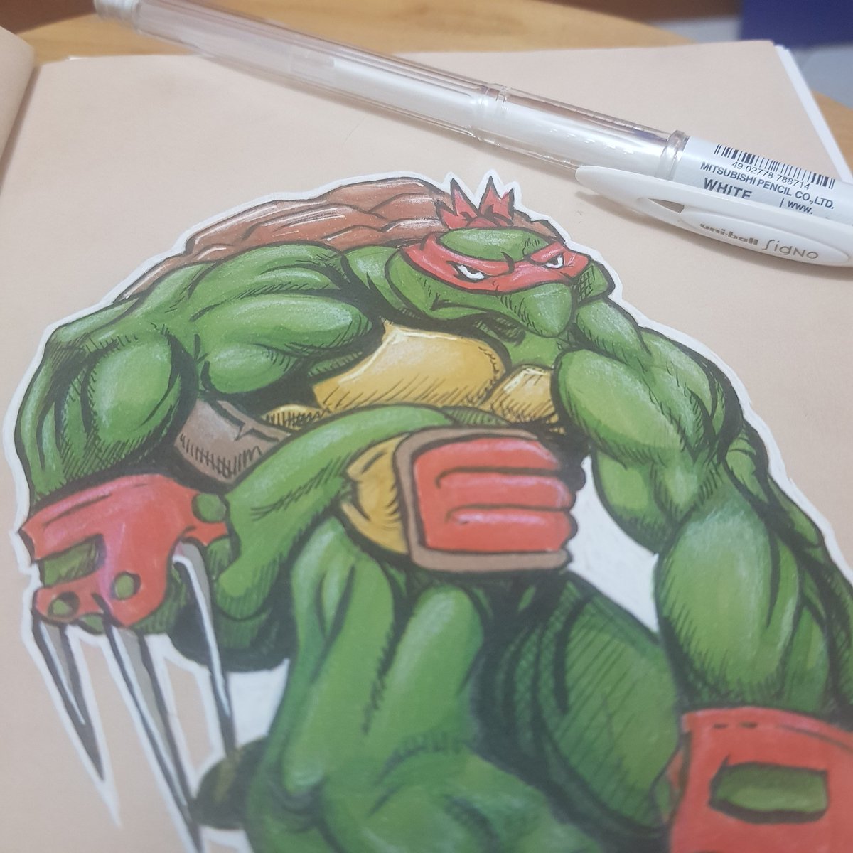 CristianoHil's tweet photo. Saiu outra tartaruga, dessa vez fiz o Rafael, o esquentado do grupo! Ainda inspirado pelo lançamento da @PIPOCAENANQUIM
Another ninja turtle! This time, the toughest of the group, Rafael.
#draw #drawing #markerpens #sketchbook #tmnj #tartarugasninjas https://t.co/AvUj8LdZzd