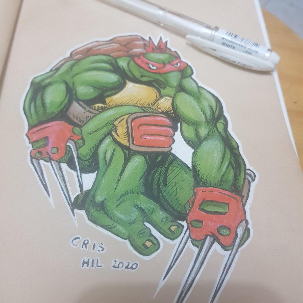 CristianoHil's tweet photo. Saiu outra tartaruga, dessa vez fiz o Rafael, o esquentado do grupo! Ainda inspirado pelo lançamento da @PIPOCAENANQUIM
Another ninja turtle! This time, the toughest of the group, Rafael.
#draw #drawing #markerpens #sketchbook #tmnj #tartarugasninjas https://t.co/AvUj8LdZzd