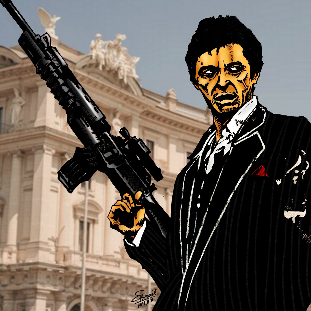 ban_ink's tweet photo. For one brief moment, he had the world!
#Scarface #tonymontana #AlPacino #vintage https://t.co/HX3oDLHCUi