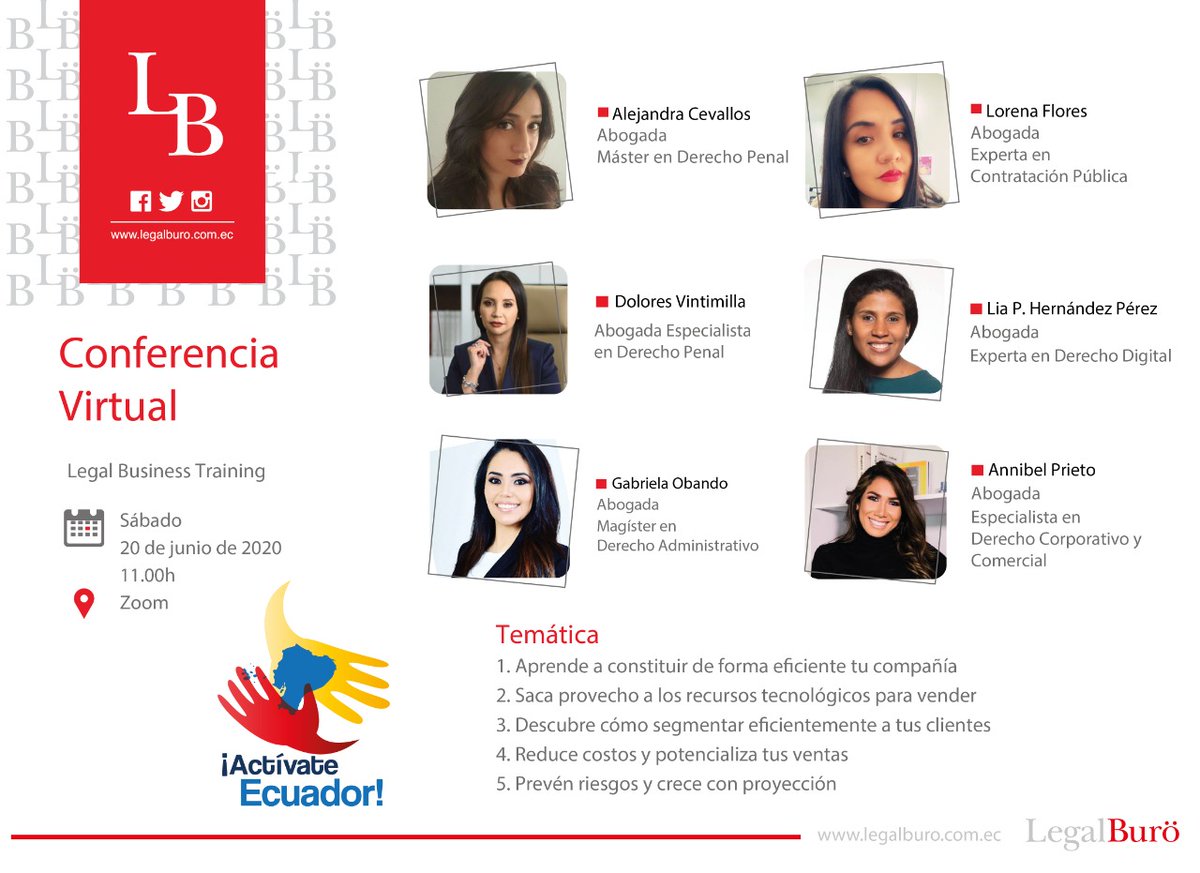 liabogadigital's tweet photo. Mañana colaboramos con @legal_complianc en una campaña para promover a los micro, pequeños y medianos empresarios #Mipymes en #Ecuador
#ActivateEcuador https://t.co/6aUKIQGPAM