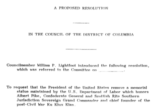 councilofdc's tweet image. Ever since 1992, members of the DC Council have been calling on the federal gov’t to remove the statue of Confederate Albert Pike (a federal memorial on federal land). We unanimously renewed our call to Congress to remove it in 2017
bit.ly/2YgylQC
bit.ly/3df1ksp