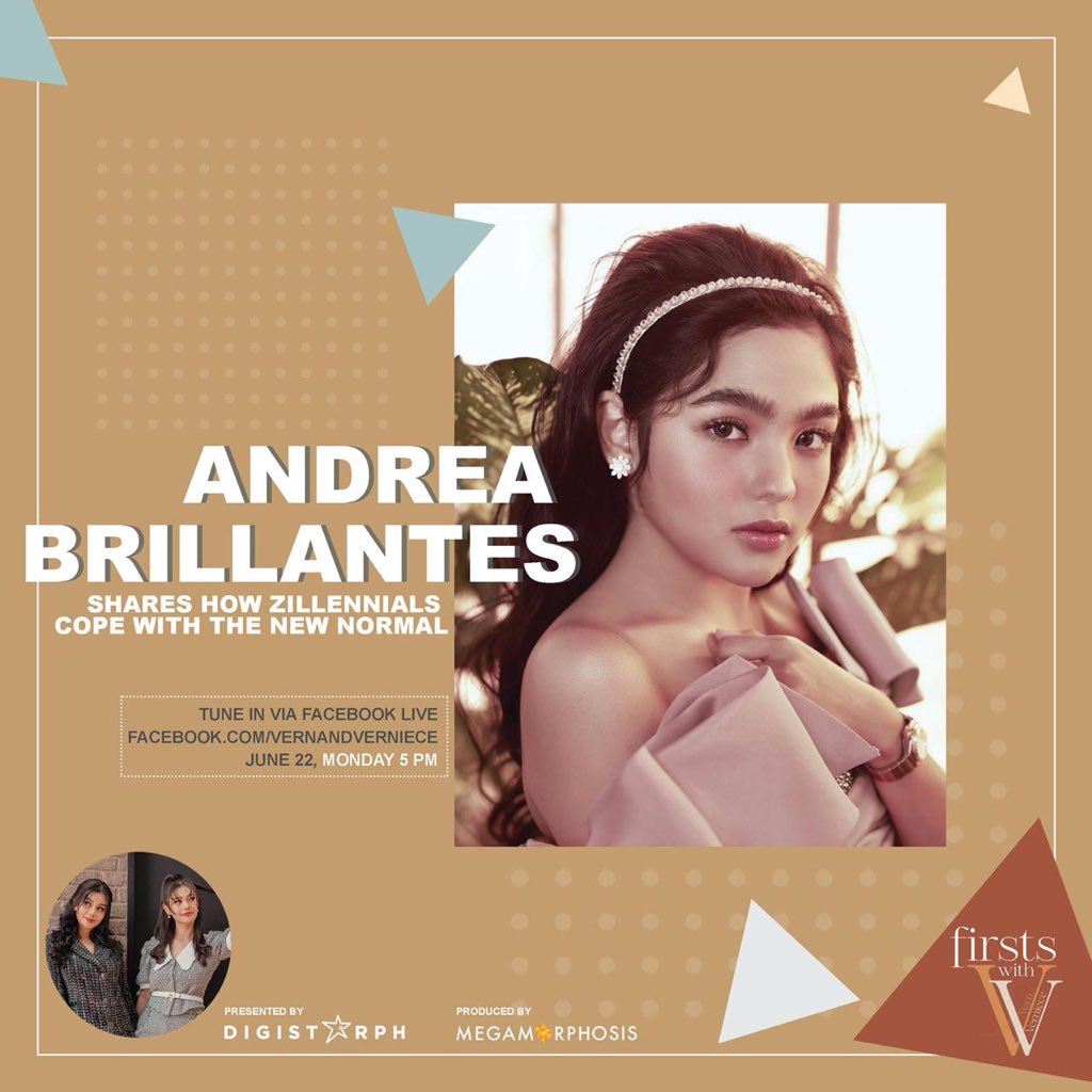 our next #FirstswithVV guest is Andrea Brillantes! 😍 
comment down below your questions for her and we’ll see you on June 22, 5pm at facebook.com/vernverniece ☁️ #andreabrillantes