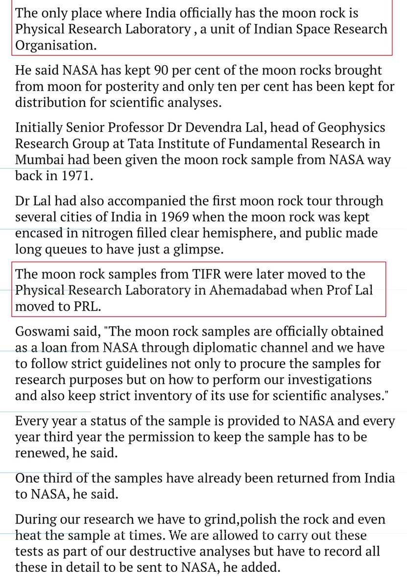 Although, hearing from the former PRL Director J.N. Goswami in 2009, PRL happens to be the only place in India where all the Moon rocks are officially stored and that those received at TIFR in 1969 were later moved to PRL. Source to the full information-  https://www.hindustantimes.com/india/moon-rock-safe-in-india/story-8RBJtXEm7TutdyUR5j2VAO.html