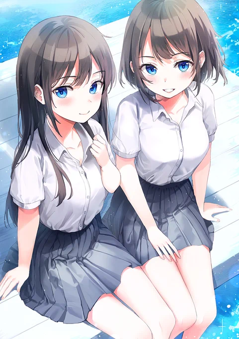 #これを見た人は俯瞰絵を貼る見た人もやる
上目遣い良き 
