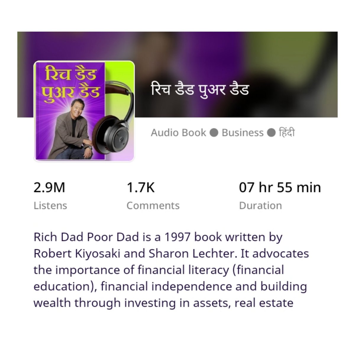 YashGhanate's tweet photo. #completed #listening #audiobook #richdadpoordad https://t.co/g8yBKN8HWk