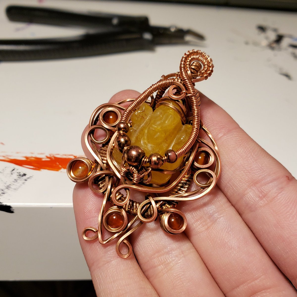wormhole_etc's tweet photo. Very out da norm for me but I really wanted to wrap this lil ganesh carving. Whatcha think??? https://t.co/bLSnBjdsyB