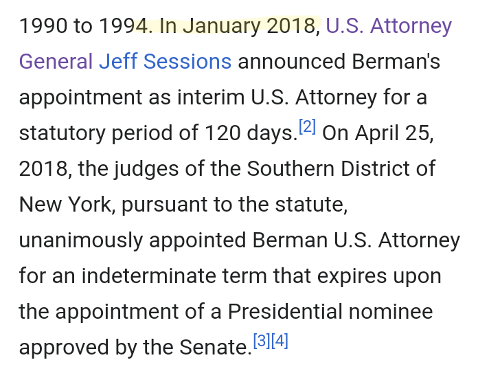 Why is Geoffrey Berman getting canned and resisting?My best guess: https://www.google.com/amp/s/freebeacon.com/politics/mueller-refers-foreign-agent-u-s-lobbyist-cases-new-york-prosecutors/amp/