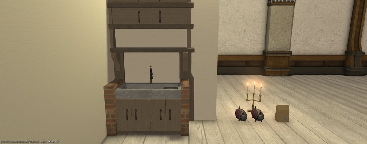 Souryu Yamato そうりゅう やまと Ff14 Typhon鯖 給湯器の作り方 1枚目 用意する家具 ラノシアン テーブルクロノメーター2個 グローサリーバッグ プリケット 御用邸の調理台 エールサーバー ステージパネル 2枚目 3枚目は設置していきます 4枚目