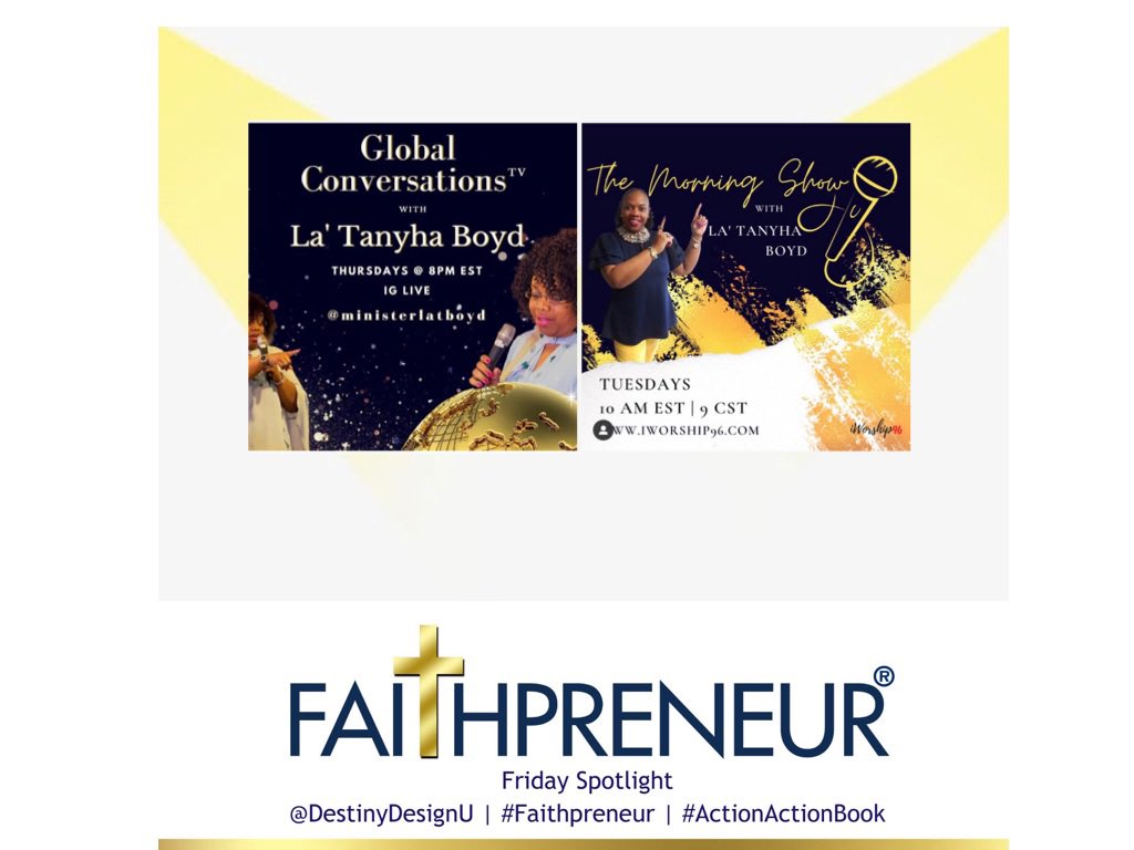 #FAITHPRENEUR Friday Spotlight🔦
Today’s <a href="/DestinyDesignU/">Destiny Designers U.</a> Faithpreneur Friday Spotlight is on our #FAITHPRENEUR 
<a href="/ministerlatboyd/">Beyond The Four Walls</a> She is a living testimony of God’s Grace &amp; Mercy as she takes ACTION daily in walking in Faith, Prayer, and Kingdom Building Beyond the Four Walls!