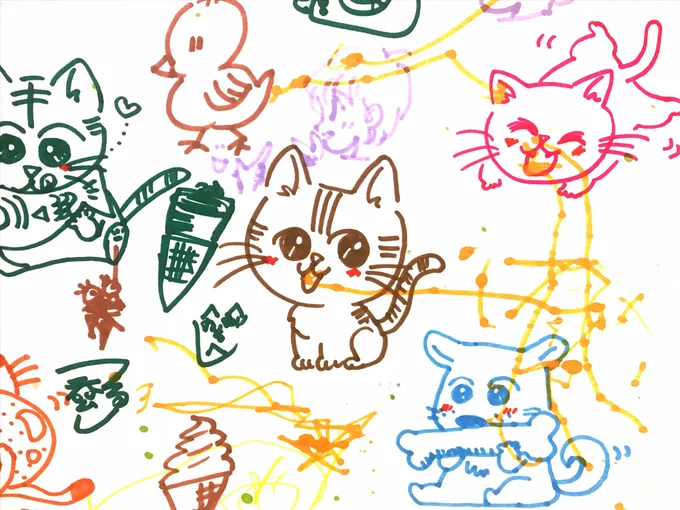 母ちゃんが描いた絵を生後11ヶ月の私がメチャクチャにしている合作が出てきた 