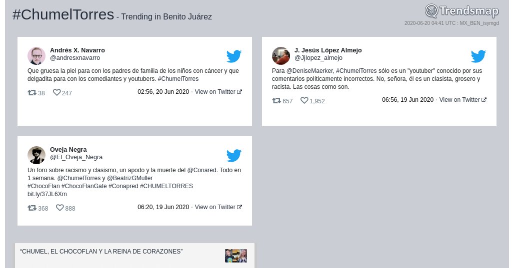 TrendsBJ's tweet photo. #chumeltorres es ahora una tendencia en #BenitoJuárez

https://t.co/3GR72crlnr https://t.co/XBikxQlNyP