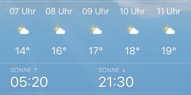 dan1axt's tweet photo. Sonnenaufgang: 05:20 Uhr
Sonnenuntergang: 21:30 Uhr
Tageslänge: 16:10 h

Genießt den längsten Tag des Jahres!
#Sommeranfang ☀️

Schönes #Wochenende 🤗 https://t.co/w2HTjMcKx9