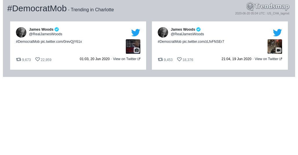 TrendsCharlotte's tweet photo. #democratmob is now trending in #Charlotte

https://t.co/C4dBnTgqA9 https://t.co/qgaSUFvdrz
