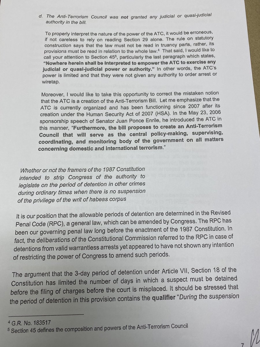 Senator Lacson’s response to IBP President Cayosa’s statement regarding the Anti-Terror Bill. Lacson explains provisions that have been subject to misconceptions. (2/4)  #YesToAntiTerrorBill  #AntiTerrorBill