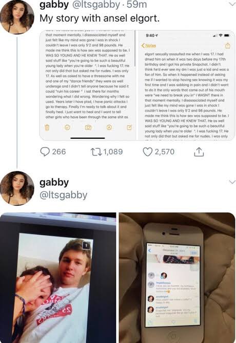 A thread on all of the proof I could find about the ansel elgort / ltsGabby / ItsGabby
