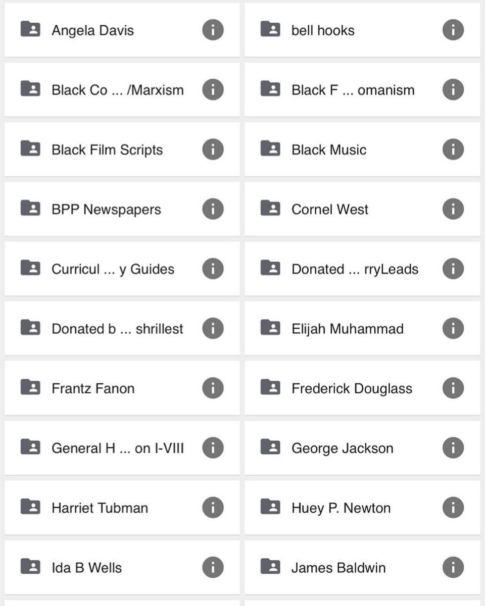 ENTIRE GOOGLE FOLDER THATS ACCESSIBLE TO ANYONE AND EVERYONE ON BLACK HISTORY AND ACTIVISM!!

drive.google.com/drive/u/0/fold…