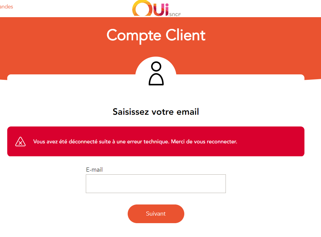 de_Melk's tweet photo. Bjr @ouisncf &amp; @SNCF Impossible de me connecter sur le site https://t.co/yx4SDYNeUB ou sur l'appli avec mes identifiants SNCF connect. Pas de soucis en revanche pour connexion sur https://t.co/ORpiweA0Yl avec les mêmes identifiants. Pourquoi ? https://t.co/GOC6WOyJQB