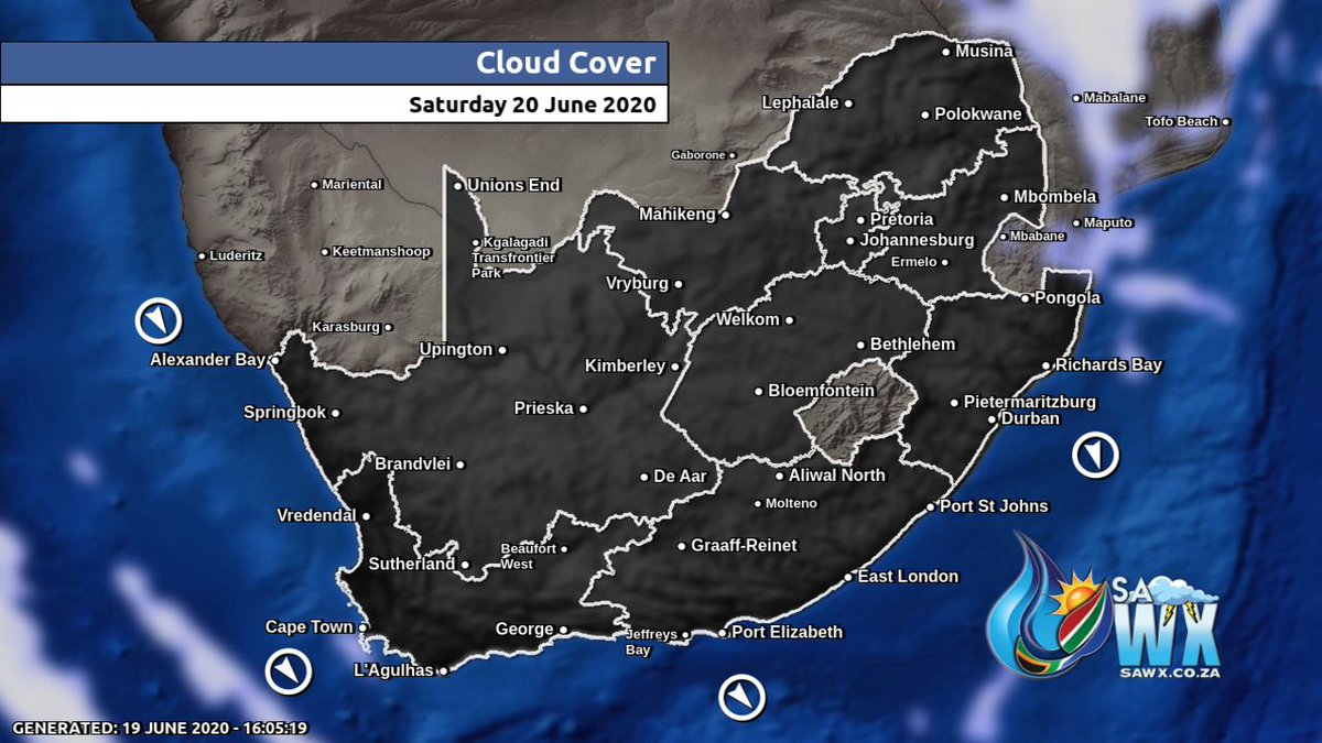 afriwx's tweet photo. 🇿🇦 Clouds, Winds and UVB for 𝙎𝙤𝙪𝙩𝙝 𝘼𝙛𝙧𝙞𝙘𝙖 Today (Saturday 20 June 2020) - 🌞 🇿🇦 Weather @ https://t.co/v7nzukUAo4 - #Meteogram #WXCharts #SouthAfrica #Weather #Clouds #Wind #UVBIndex #SAWX https://t.co/D4KYuypMxd