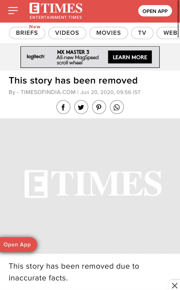 @fayedsouza @timesofindia They seem to have taken off the story citing inaccurate facts. Isn’t that the check to do before putting g up the story? Shameful.