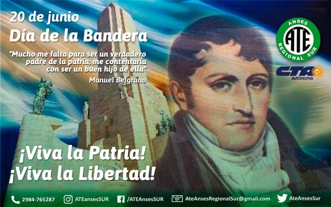 AteAnsesSur's tweet photo. #20deJunio #DiaDeLaBandera 🇦🇷
Paso a la Inmortalidad de Nuestro General Manuel Belgrano

#VivaNuestraPatria ✊ https://t.co/zmqXgdzLJD