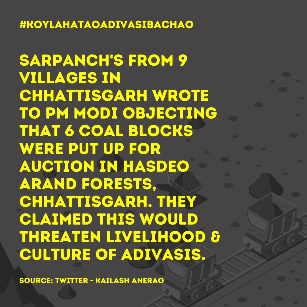 What of their land, livelihoods, culture, history, wildlife, the immense biodiversity that will be lost??? We think this must absolutely stop. We must ask the  @CoalMinistry  @JoshiPralhad to stop this auction which will spell doom for Adivasi communities  #KoylaHataoAdivasiBachao