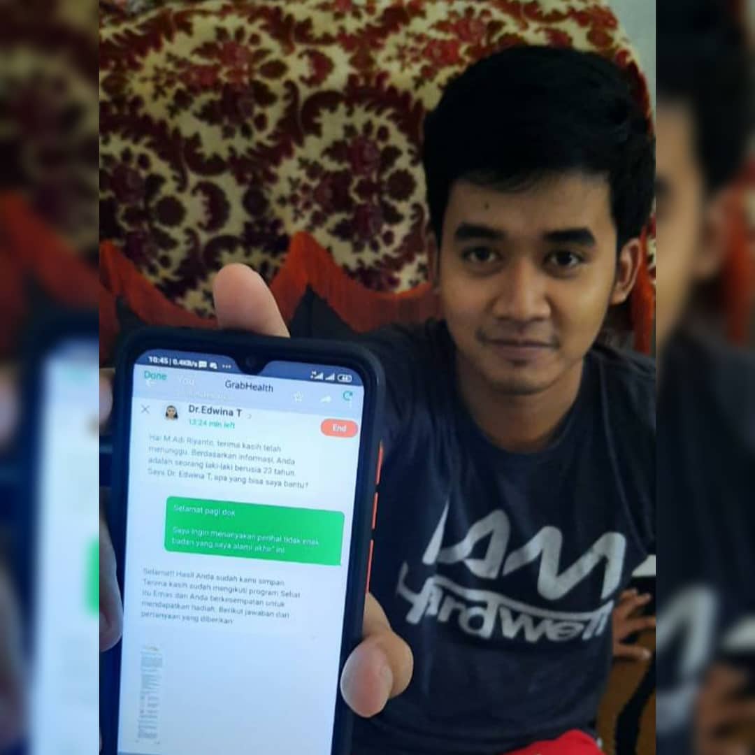 AdiMeteor's tweet photo. Dimasa pandemi gini bnyak orang yg paranoid untk ke klinik/ rumah sakit, tapi krena adanya GrabHealth yg bisa konsul via online sma dokter.sngat mmbantu skali&amp;sngat mudah cranya.Iloveyou @GrabID @gooddoctorid @rofiksetyawan21
@RediTheSky @Rakasaputra10
#SehatItuEmas #BaikBersama https://t.co/0yxhvmD7Nb