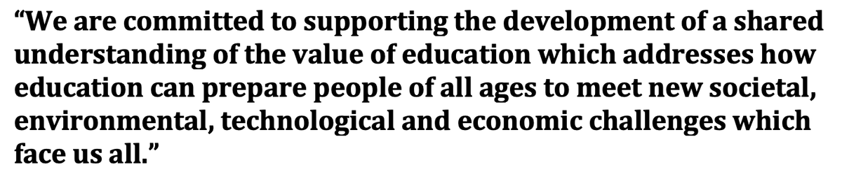 The ambition at the heart of the project, as set out in the  #PfG, is to ask the big questions about the value and purpose of education: