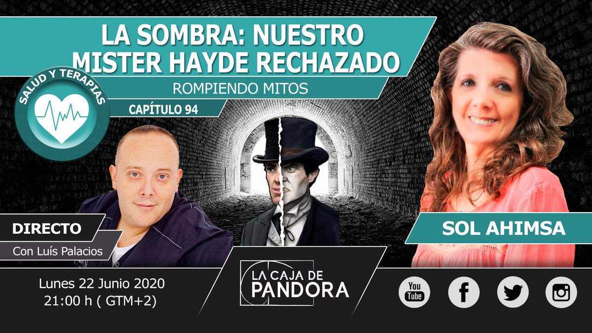 LuisPalaciosBio's tweet photo. NUEVO VÍDEO EN DIRECTO
Lunes 22 Junio 2020 - 21:00h GTM+2 (hora de España)
LA SOMBRA: NUESTRO MISTER HAYDE RECHAZADO con Sol Ahimsa
https://t.co/U5hXCccwPf
https://t.co/QmezmpUjTe
https://t.co/cFb04EJaTZ

#SolAhimsa, #AulasPandora, #LaCajadePandoraVídeo,  #LuisPalacios, https://t.co/bsy0OJgNYa