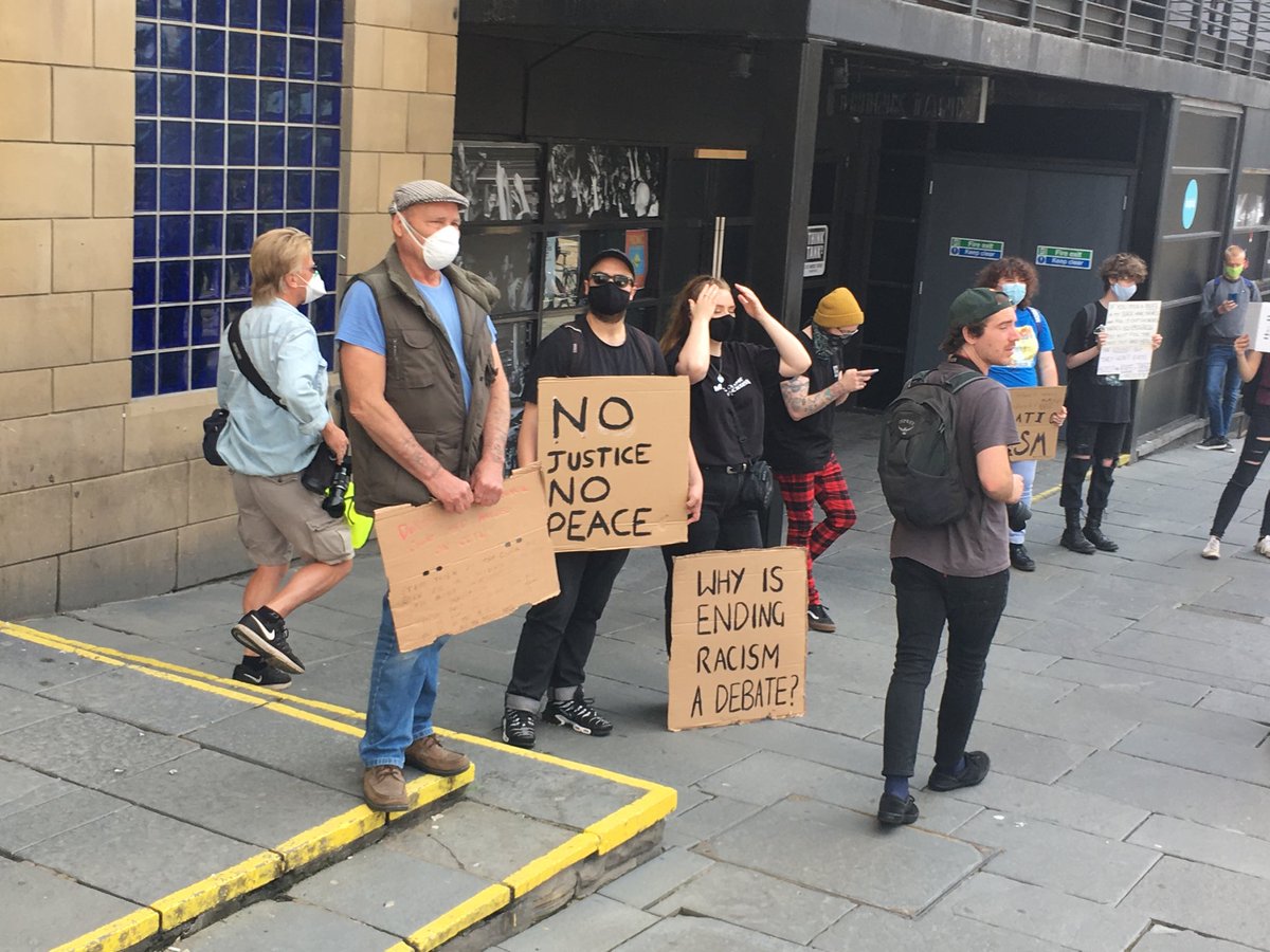 Protesters gather at #Newcastle #TimeSquare to support the #BLM movement