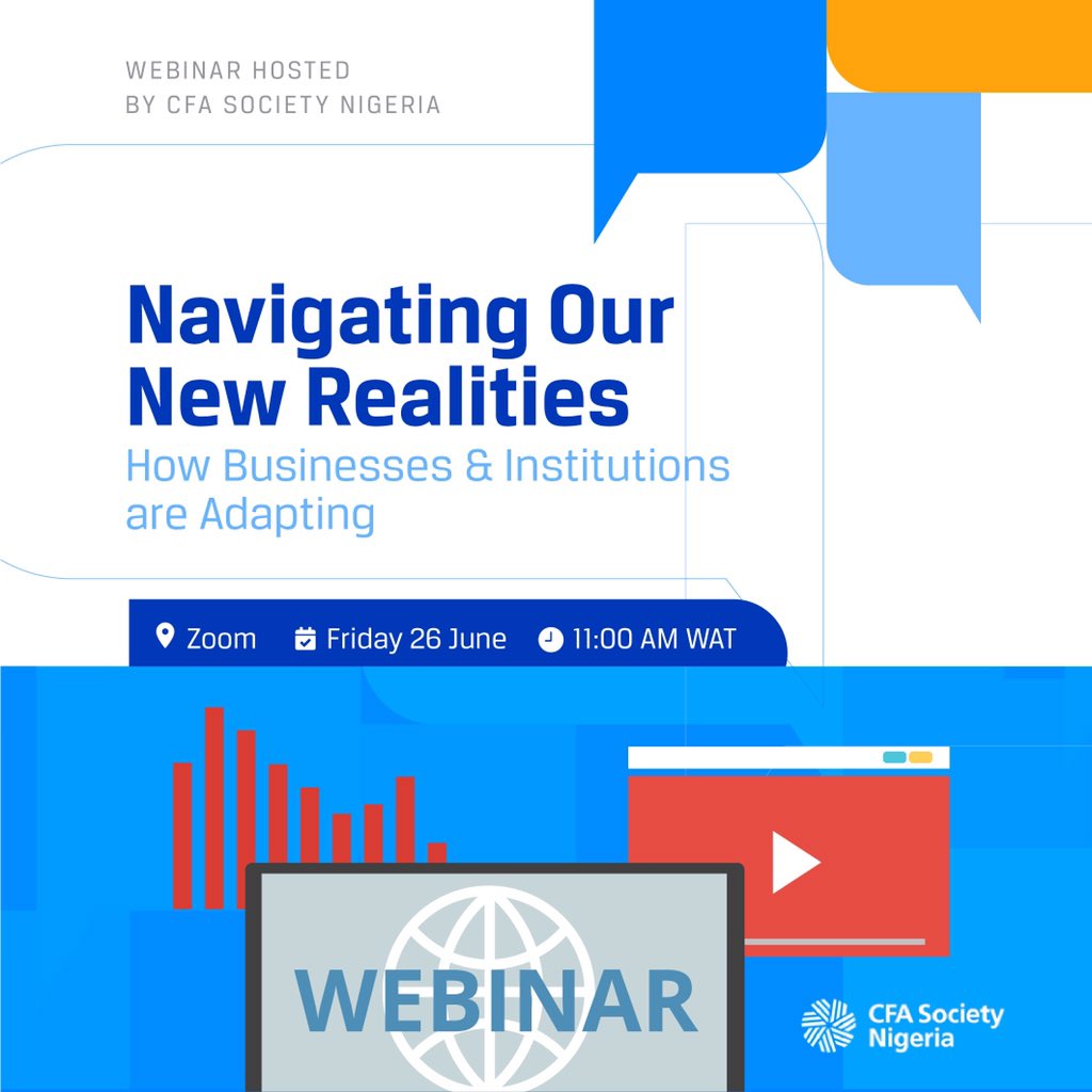 Many uncertainties surround the #COVID-19 pandemic, but one thing is clear: the impact of this crisis is being felt by all businesses around the world. Join us to discuss how you can best position to emerge stronger &amp; be resilient in the future.
Register tiny.cc/CFANaijaWebinar
