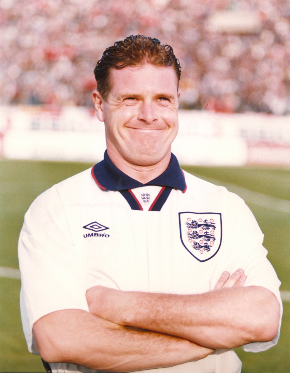 90s Football on X: Paul Gascoigne smiling for the camera, 1990